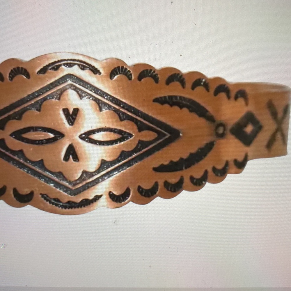 Vintage Native American Solid Copper Handmade Cuf… - image 3